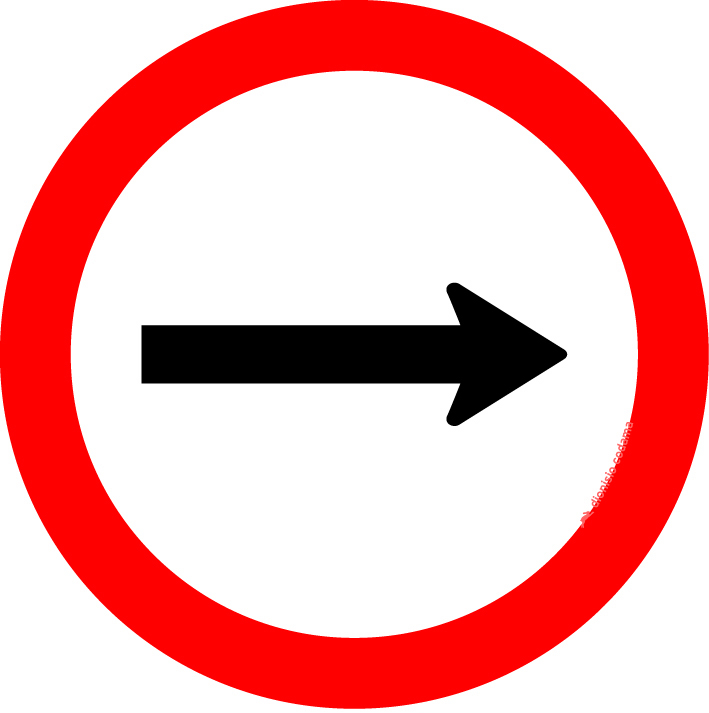 Sentido de circulacao da via ou pista