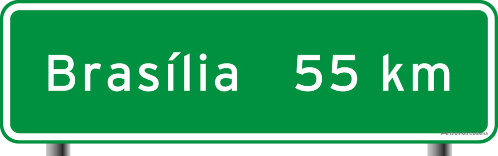 Placa indicativa de distancia 2