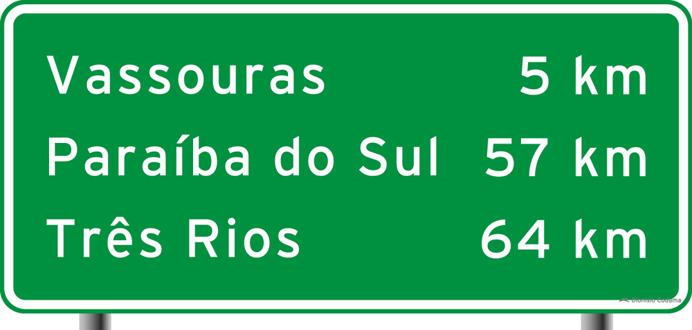 Placa indicativa de distancia 3