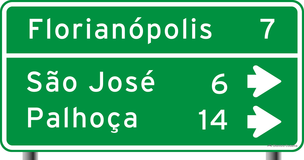 Placa indicativa de distancia 4