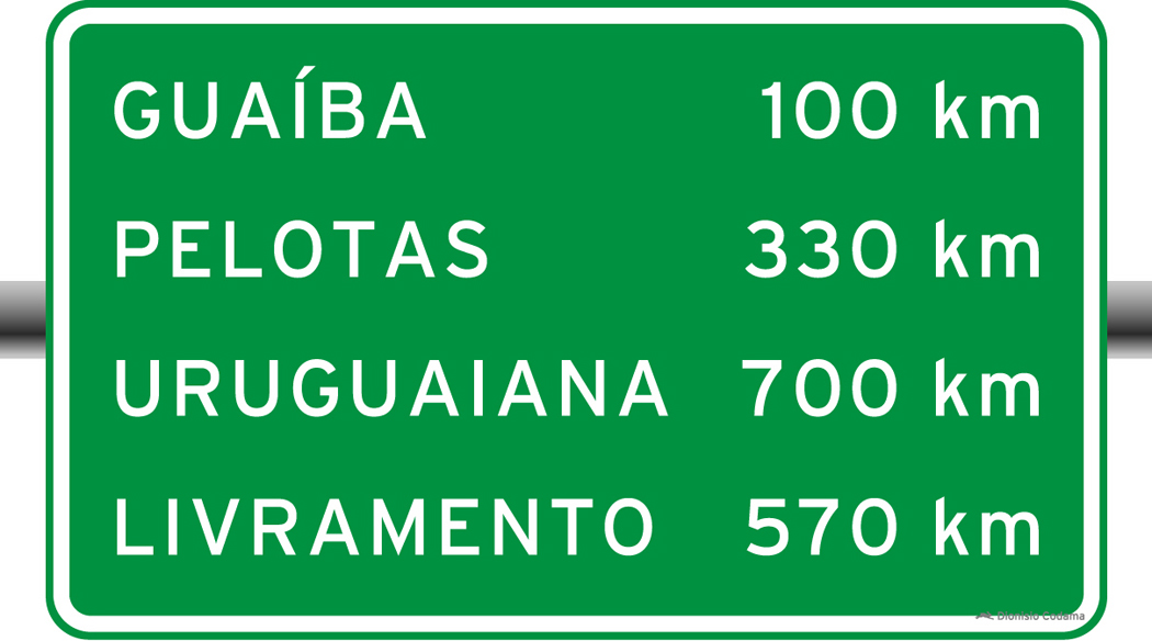 Placa indicativa de distancia 5