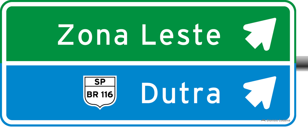 Placa indicativa de sentido (direcao) 2