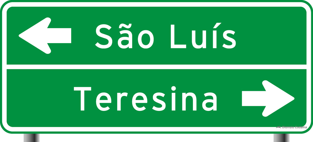 Placa indicativa de sentido (direcao) 3