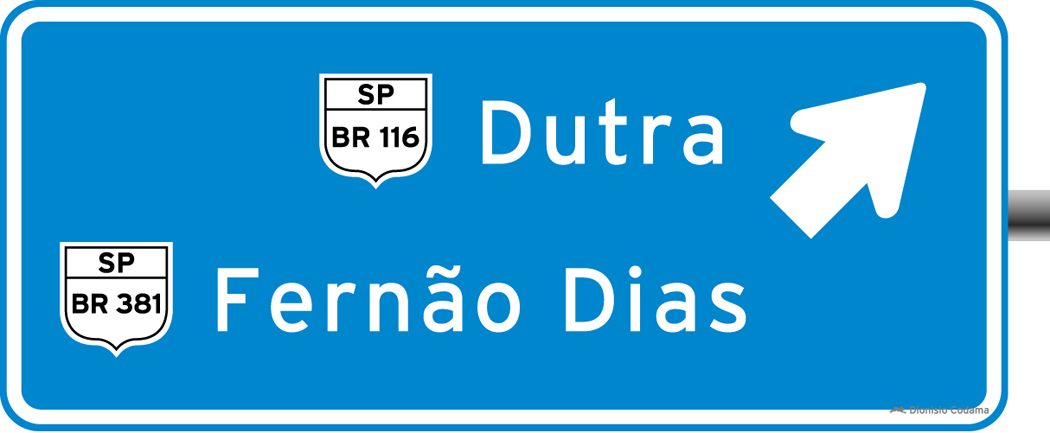 Placa indicativa de sentido (direcao) 6