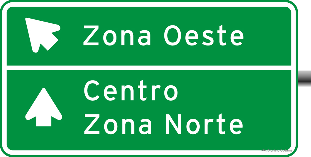 Placa indicativa de sentido (direcao) 7