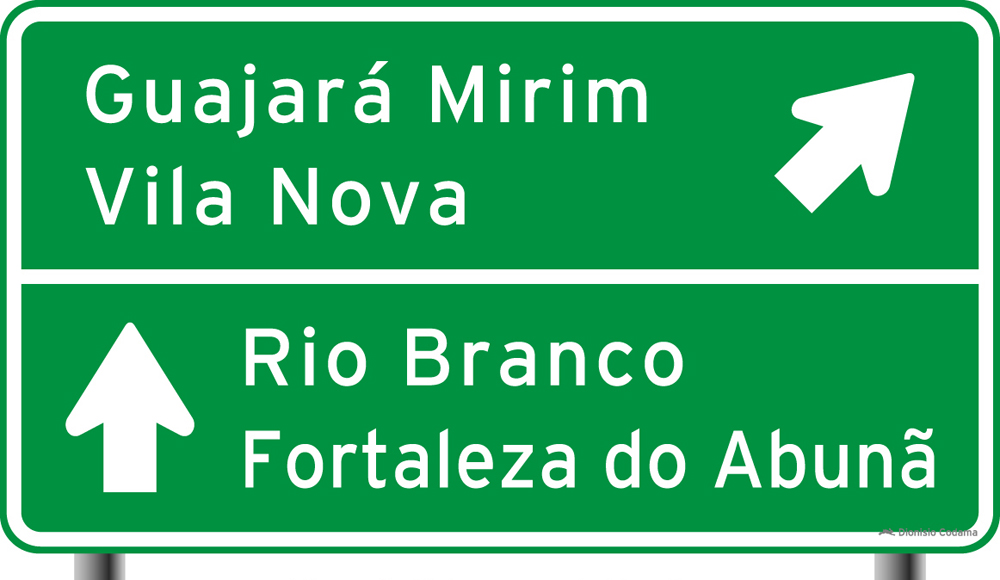 Placa indicativa de sentido (direcao) 8