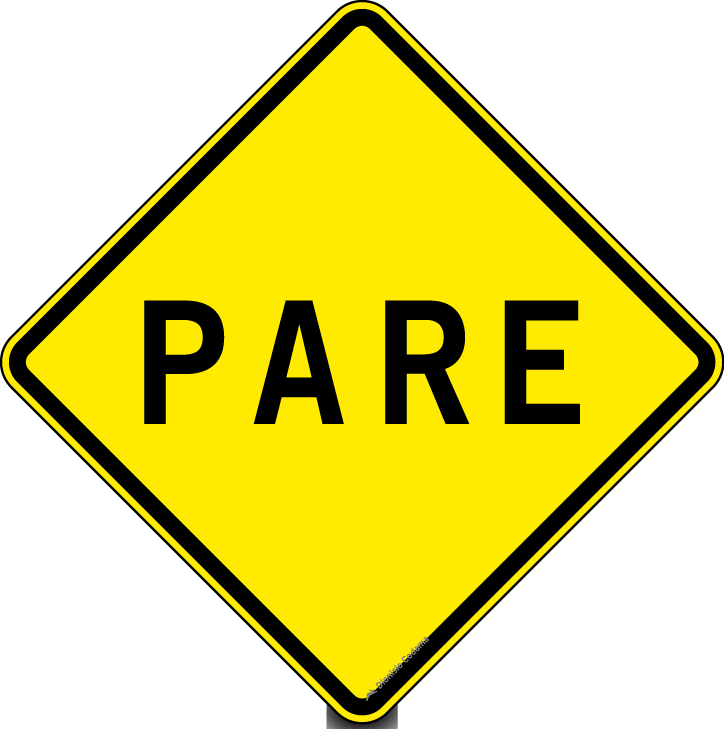 Parada obrigatoria a frente