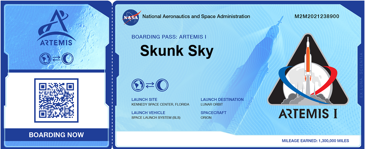 Boarding Pass Artemis Skunk Sky